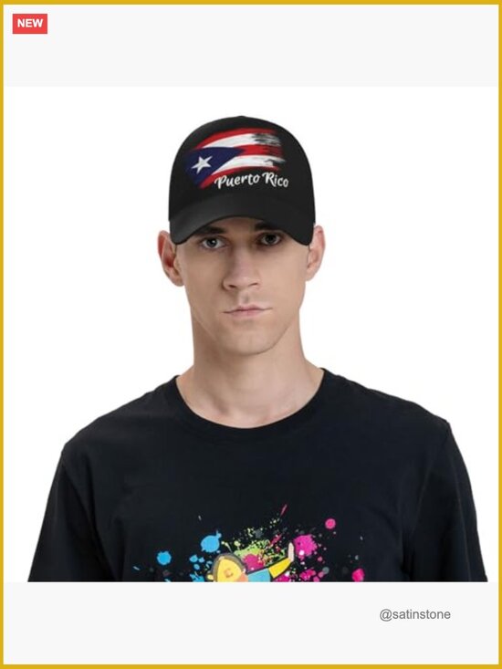 Puerto Rico Flag Baseball Cap - Adjustable Strapback, Polyester Twill main image 7